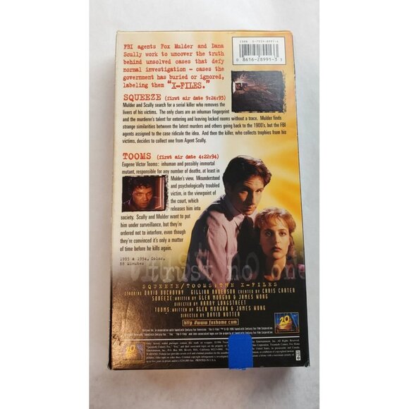 The X Files: Squeeze / Tooms - VHS Tape 1993 - Chris Carter - Picture 4 of 5